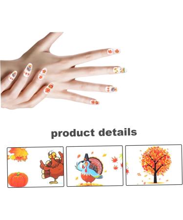 Thanksgiving DecorationsFall Nail Stickers Autumn Maple Leaves Pumpkin Turkey Nail Art Stickers Thanksgiving Themed Water Transfer Nail Decorations - Buy Online on SooperMarket.com