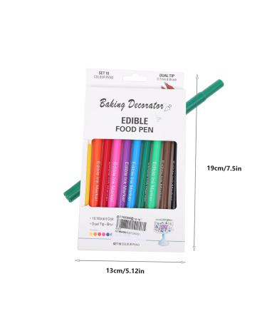PLAFOPE 10pcs Baking Pen Marker Pen Fine Tip Edible Pen Food Coloring Marker Colored Gel Pens Plastic - Buy Online on SooperMarket.com