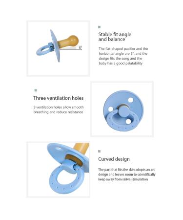 Virtcooy 5-Piece Silicone Pacifiers Set for Infants - Natural Rubber Newborn Pacifiers with Large Air Holes - Ideal for Teething - Blue - Buy Online on SooperMarket.com
