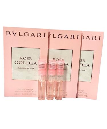BVLGARI Sample Perfume Rose Goldea Blossom Delight EDP Spray Sample Vials1.5 ml / 0.05 Fl Oz Women Perfume Set of 3