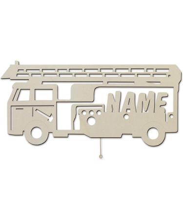 Personalized Fire Engine Night Light Wall Lamp - Custom Wooden Gift for Firefighters | Ideal for Boys & Girls - Buy Online on SooperMarket.com