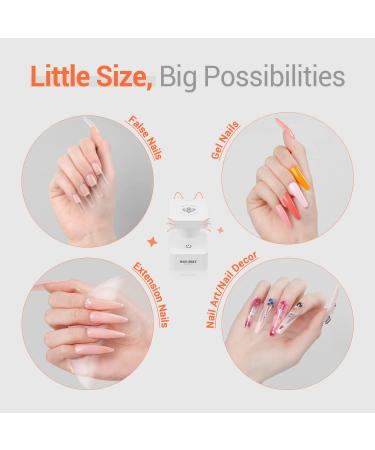 Modelones Mini LED Nail Lamp - Portable UV Gel Nail Dryer with Quick-Dry Technology - Travel-Friendly Cute Meow Design for Home DIY Manicures - Buy Online on SooperMarket.com