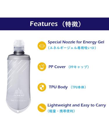 TRIWONDER Soft Flasks 170ml/5.75oz - Pack of 2 | Collapsible Water Bottles for Hydration Pack | Ideal for Running, Hiking, Cycling, Climbing | Grey TPU Folding Flask - Buy Online on SooperMarket.com
