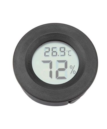 Mini Digital Hygrometer Thermometer Indoor Humidity Temperature Monitor with Large LCD Display and Backlight for Reptile(Black)
