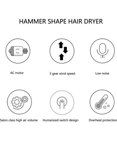 FILFEEL Powerful Professional Ionic Hair Dryer with Fast Drying 1800W 3 Heat/2 Speed Low Noise Black. Travel Size for Salon Home & Travel (US Plug 100 240V 110V) - Buy Online on SooperMarket.com