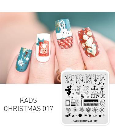 Shop Kads Nail Stamp Plate - Christmas Motifs for Stunning Nail Art | Snowflakes Santa Claus Christmas Trees & More - 5 Piece Set - Buy Online on SooperMarket.com