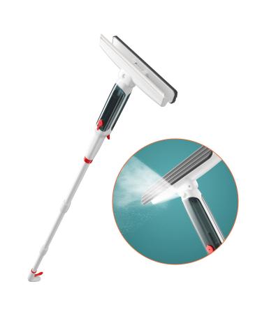 Fieploom Squeegee Window Cleaning Kit with Sprayer,Distinct Containers for Clean Water and Sewage,60-inch Extension Pole,2023 Upgrade for Windows,Mirrors,Shower Glass Door and Cars.