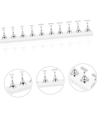 WOFASHPURET Metal Stand 1 Set Nail Art Base Press on Nail Stand Beauty Nail Display Acrylic Metal Nail Mud Creative Nail Display 19.50X2.00X0.80CM Silver - Buy Online on SooperMarket.com