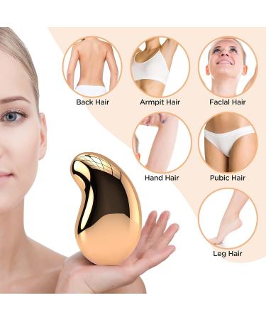Crystal Hair Eraser - Painless Exfoliation Hair Remover for Arms, Legs, Back - Reusable & Washable - Portable Epilator - Fast & Easy - Gold - Buy Online on SooperMarket.com