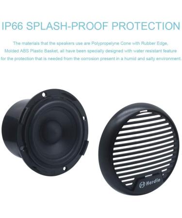 Herdio 3 Waterproof Marine Speakers - 2-Way Full Range Stereo System, 140W MAX Power (Pair) | Motorcycle, Boat, UTV, ATV, Golf Cart Speaker for Powersports & Spa - Black - Buy Online on SooperMarket.com