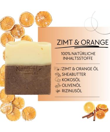 Natural Cilt Zimt & Orange Soap - 100% Handmade Certified No Harmful Ingredients - Ideal Shower Gel for All Skin Types - 100g Pack - Buy Online on SooperMarket.com