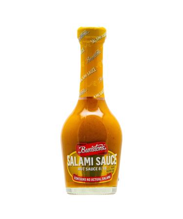 Bunsters Salami Hot Sauce 8/10 Spicy Mustard 236ml Vegan (Contains No Actual Salami)
