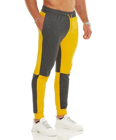 Ouber Men's Stylish Athletic Sweatpants - Yellow X-Large - Buy Online on SooperMarket.com
