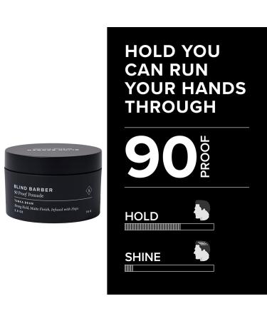 Blind Barber 90 Proof Pomade 2.5oz - Strong Hold Matte Styling Pomade for Men with Natural Finish - Water Based & Grease-Free - Infused with Hops & Tonka Bean - Buy Online on SooperMarket.com