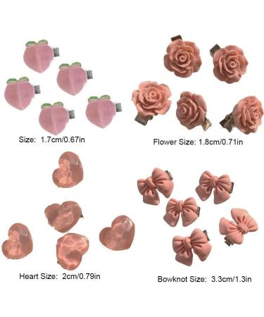vreplrse 5 Pieces Pink Hair Clips Flower Women Girls Sweet Hairpins Styling Accessories Head Decoration Pin for DIY Crafts Bowknot - Buy Online on SooperMarket.com