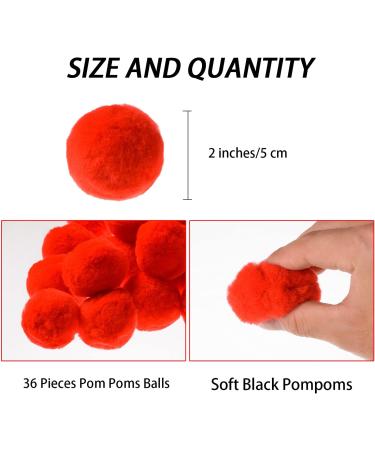 36 Pieces 2 Inch Red Pom Poms for DIY Crafts and Valentine's Day Decorations - Buy Online on SooperMarket.com