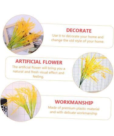 VINTORKY 4pcs 7 Simulated rice plants decor botanical decor artificial wheat ears Wheat Ear for Home wheat sheaves for natural home decor Creative Wheat Ear grain of wheat plastic wedding - Buy Online on SooperMarket.com