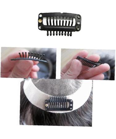Pinicecore 20pcs Stainless Steel Snap Wig Clips - Black U Shape Metal Clips for Hair Extensions & DIY - Buy Online on SooperMarket.com