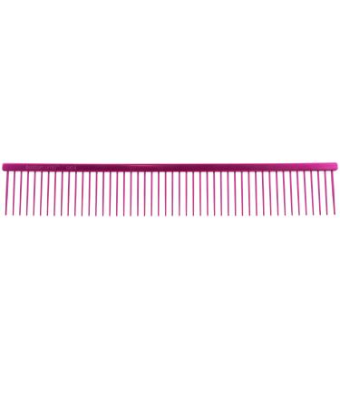 Chris Christensen 9in Coarse Poodle Butter Comb, Groom Like a Professional, Rounded Corners Prevent Friction and Breakage, Solid Brass Spin with Steel Teeth, Pink