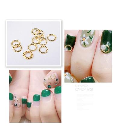 Frcolor 120 Pcs Rose Gold Nail Art Studs - 3D DIY Nail Charms & Decorations | Mixed Metallic Rivets & Shapes - Buy Online on SooperMarket.com