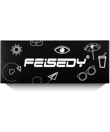 Feizedy Retro 70s 80s Blue Light Filter Glasses for Women & Men - B2888 Red Frame 60mm | Blue Light Blocking PC Gaming Glasses - Buy Online on SooperMarket.com