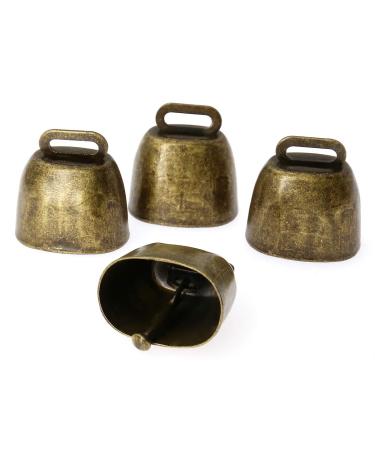 AYECEHI 4Pack Anti-Lost Bells Animal Bell, Grazing Metal Pet Bells Noisemaker Call Bells for Cow Horse Sheep (Bronze)