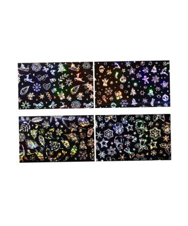 Christmas Nail Art Stickers 4 Sheets Glitter Self Adhesive Nail Decals for Nail Art Design Festival Manicure DIY Accessory Christmas Stickers Decals