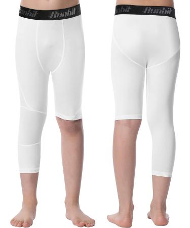Runhit Boy's Compression Tights - Youth Athletic Pants White XL - Buy Online on SooperMarket.com
