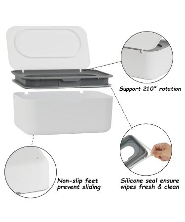Wipes Dispenser & Refillable Holder for Baby & Adult - Seposeve Grey Wipe Container - Easy One-Handed Operation, Non-Slip Design - Keeps Wipes Fresh - Easy Open/Close Pouch Case - Buy Online on SooperMarket.com