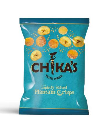 CHIKA'S - Hand Cooked Lightly Salted Plantain Crisps - Healthy & Nutritious Vegan Snack - 12 x 35g