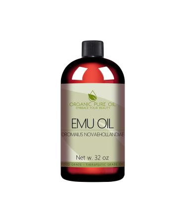 Australian Emu Oil - 100% Pure  Refined  Filtered 6 Times  Undiluted Emu oil Hydration  Moisturizer for Skin Care  Hair  Facial Dryness  Nail Growth  Body Care 32 Ounce 1 Quart Bulk Wholesale Size - Extra Strength  Premi...