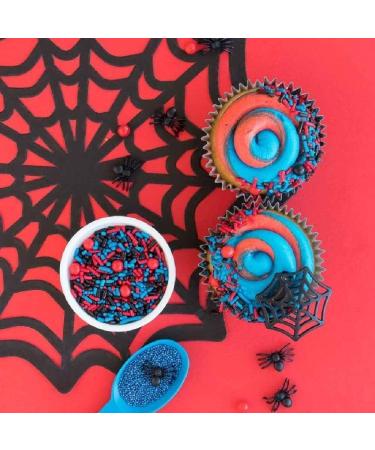 Spiderman Cake Decorating Sprinkles - Red, Blue, Black Edible Toppings for Cupcakes, Cookies & Baking - Buy Online on SooperMarket.com