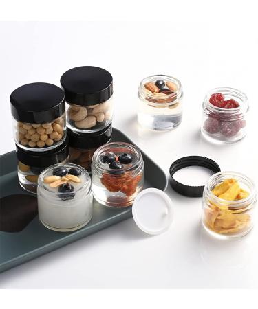 Bumobum 2oz Glass Jars with Black Lids (3 Pack) - Empty Round Cosmetic Containers for Samples, Powders, Creams, and Spices - Buy Online on SooperMarket.com