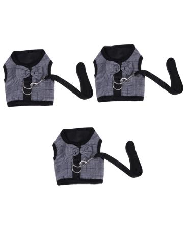 3pcs Running Vest Small Pet Harness Size 1x3pcs Gray Black 3pcs