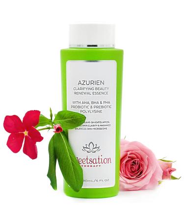 Sweetsation Therapy/YUNASENCE AZURIEN Clarifying Beauty Renewal Essence 6oz. With Blend of 7 types of AHA+BHA+PHA to gently and naturally exfoliate and renew.