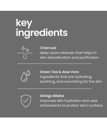 Natural Outcome Charcoal Face Wash - Daily Detoxifying Cleanser for Acne - Hydrating Pore Cleanser with Green Tea, Aloe Vera & Ginkgo Biloba - 8 oz - Buy Online on SooperMarket.com