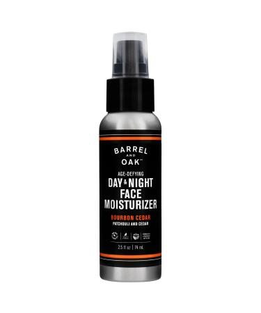 Barrel and Oak - Age-Defying Day & Night Face Rescue  Men's Face Cream with Peptides  Anti-Wrinkle Formula  Firming Cream  Pore Refining  For Healthier Looking Skin  Vegan (Bourbon Cedar  2.5 oz)