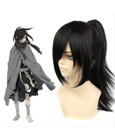 Dororo Hyakkimaru Cosplay Wig Long Straight Clip Ponytail Black Hair Women Mens