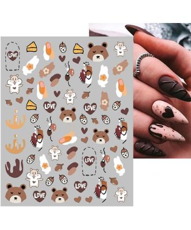 Cartoon Nail Art Stickers - 7 Sheets 3D Self-Adhesive Decals for Women and Girls - Holographic Cow, Butterfly, Leopard Print Designs - Nail Art Supplies - Buy Online on SooperMarket.com