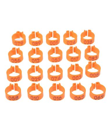 CIYODO 100 Pcs Pigeon Anklet Baby Bangles Chicken Feet Foot Ring for Pigeon Racing Pigeon Ring Meat Pigeon 1.3X1.3CM Orange