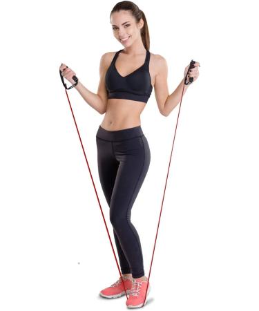 Resistance Band with Handles + Free Door Anchor & Workout Guide | Medium Resistance Tubes for Men and Women - Buy Online on SooperMarket.com