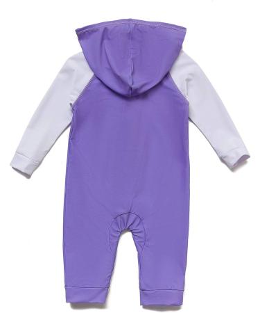 BONVERANO Baby Boys Swimsuit | UPF 50+ Sun Protection | Full-Zip Hoodie | Purple | 6-9 Months - Buy Online on SooperMarket.com