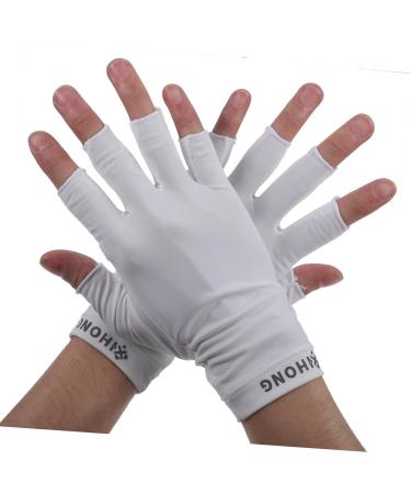 OSALADI 1 Pair Uv Gloves Summer Beach Gloves Summer Driving Gloves Nail Dryer Uv Glove Outdoor Hiking Gloves Nail Art Skin Care Supply Miss White Manicure Skin Care Products Fabric 19.5x8cm White - Buy Online on SooperMarket.com
