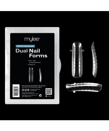 Mylee Dual Nail Forms - 12 Sizes to choose from - Reusable 120 nail forms for multiple applications - Acrylic Nail Molds For Polymer Gel Nail Extension