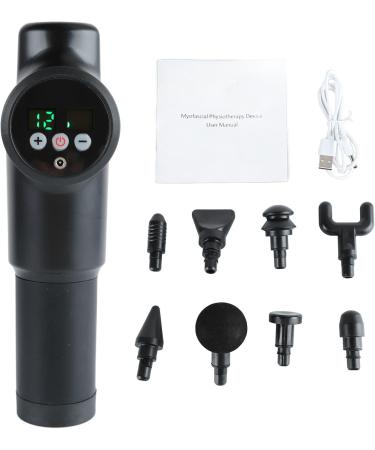 High-Frequency Black Body Massager with 8 Silicone Heads - Deep Tissue Relief for Sore Muscles - International Shipping Available - Buy Online on SooperMarket.com
