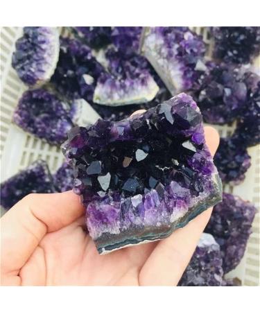 1pc 40g-55g Purple Feng Shui Natural Amethyst Crystal Quartz Drusy Geode Cluster Stone Decoration Ornament Feng Shui Decoration Natural Stones and Minerals - Buy Online on SooperMarket.com