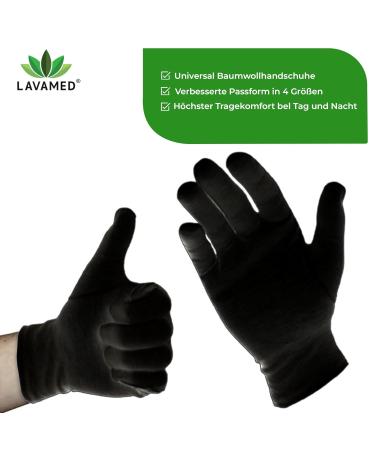 LAVAMED Dermatest Black Cotton Gloves - 100% Pure Cotton Protective Gloves (Size 6 S) for International Shipping - Buy Online on SooperMarket.com