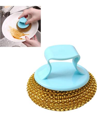 Pots Metal Sponges Easy to Use Durable Practical Stainless Steel Wire Ball with Handle for Kitchen (Gold) - Buy Online on SooperMarket.com