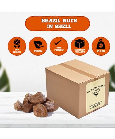 Buy Premium Raw Brazil Nuts In Shell - 10 lbs | Keto Vegan Non-GMO | High-Protein Snack | Convenient Packaging by Presto Sales - Buy Online on SooperMarket.com