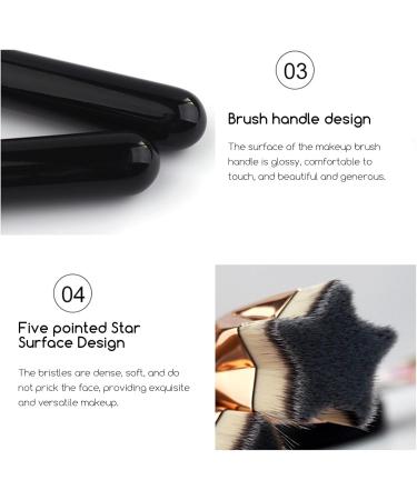 Teksome Foundation Brush Contour Soft Makeup Brush Pentagram Shaped Women Cosmetics Buffing Blending Brush with Ergonomic Handle for Business Trip Dating - Buy Online on SooperMarket.com